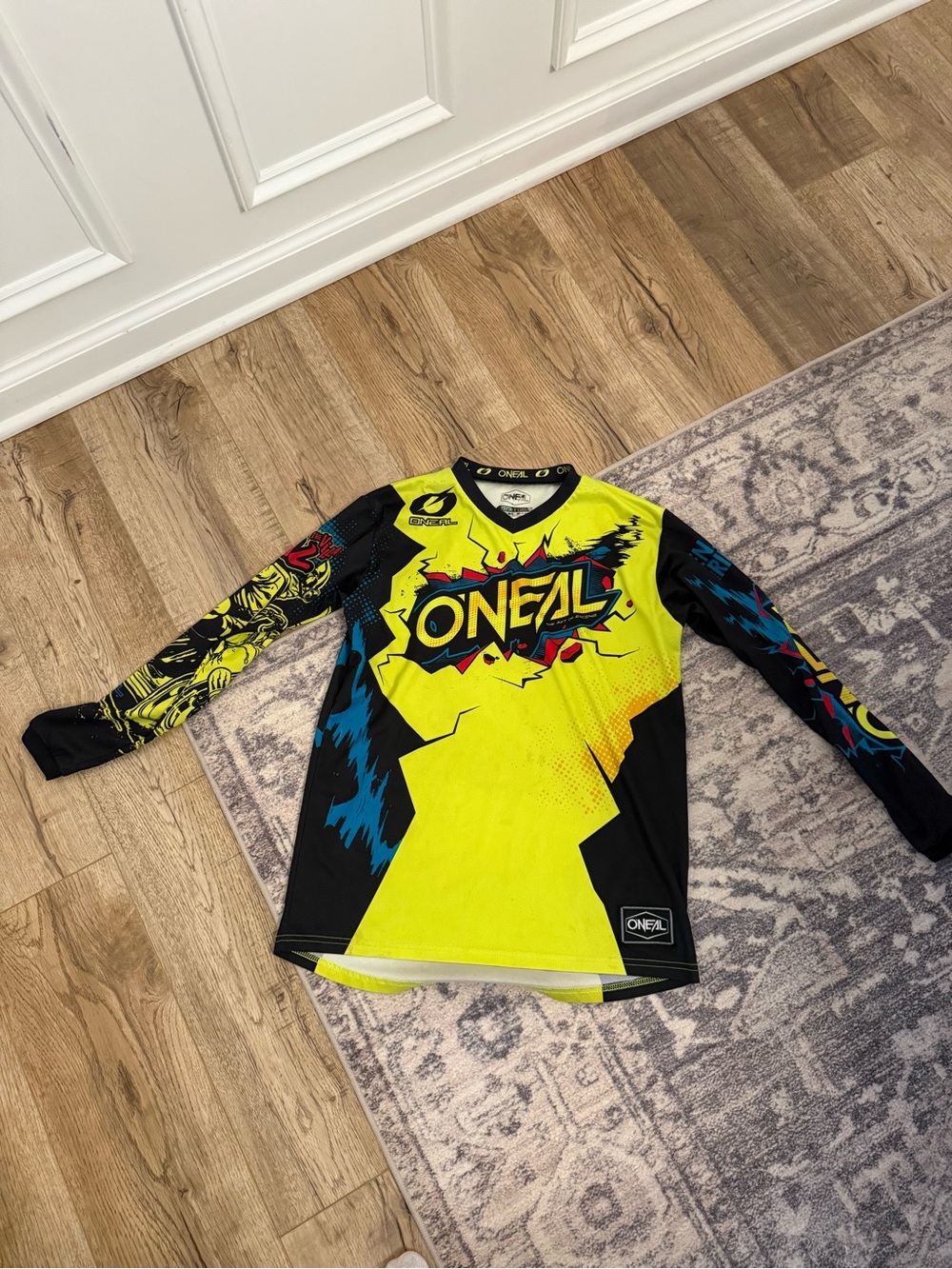 O'Neill Neon Yellow & Black Kids Long-Sleeve Motocross Jersey